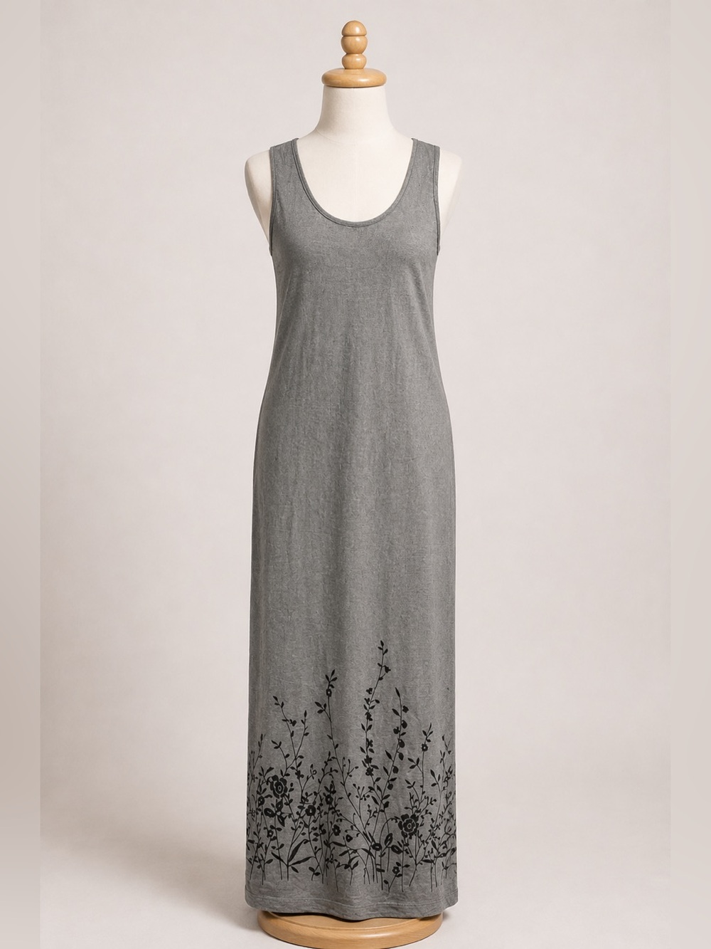 Vintage Gray Straight Michael Taylor Maxi Dress 90s Vibes 2X Sleeveless